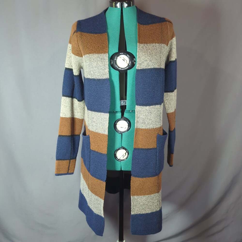 APT. 9 size M Striped Longline Cardigan Academia Duster